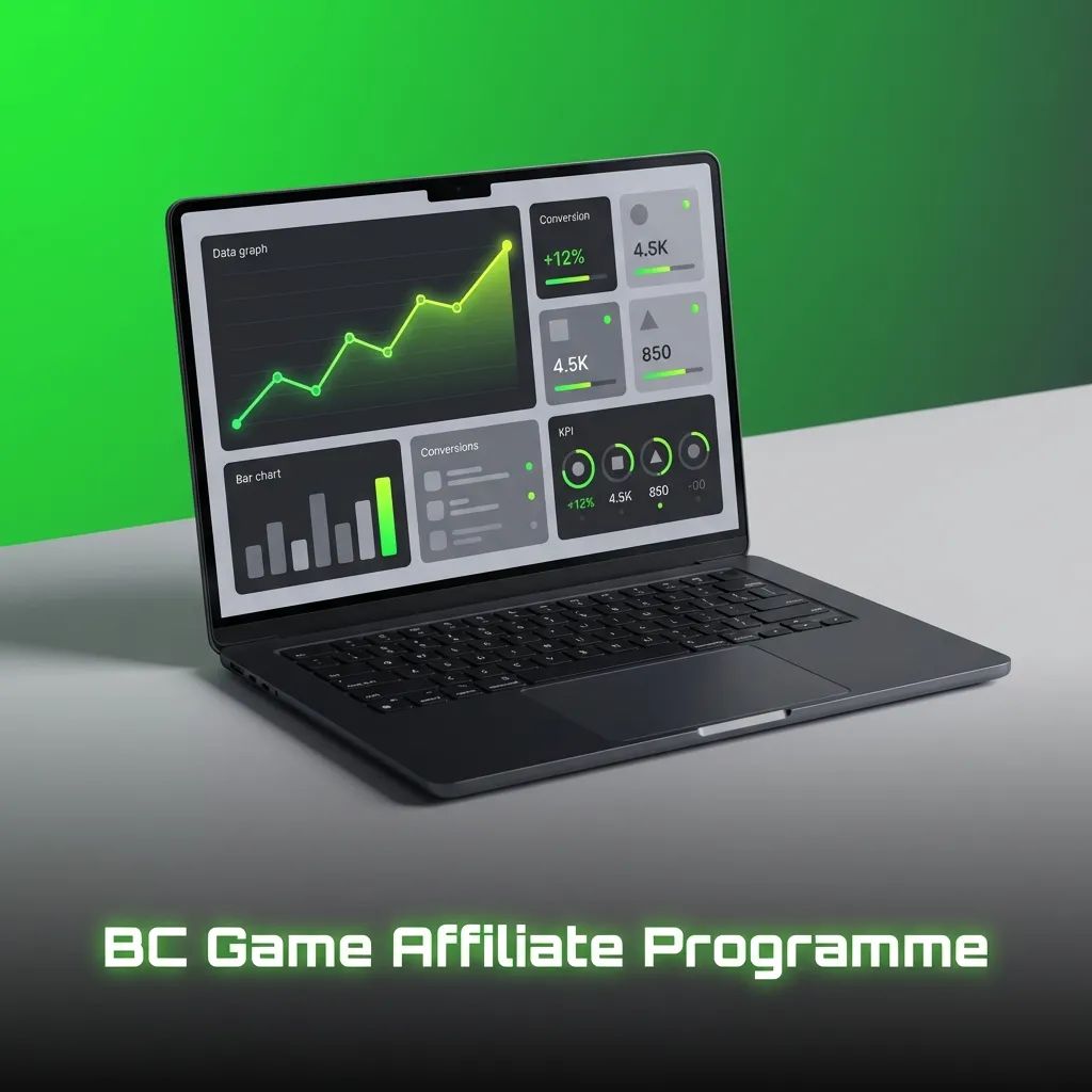BC Game affiliate dashboard showing commission tiers and referral tracking tools for partner earnings