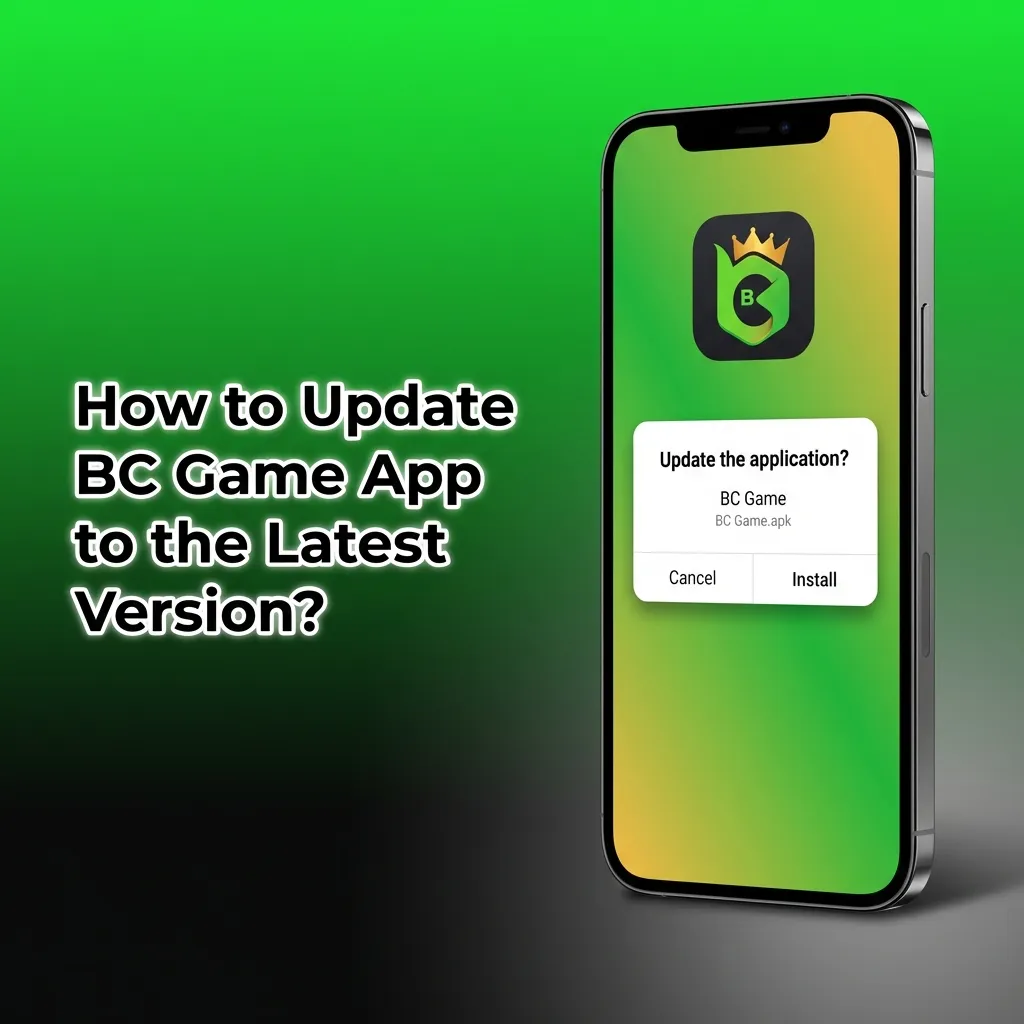 BC Game app update notification screen showing 'Update Now' button on Android device