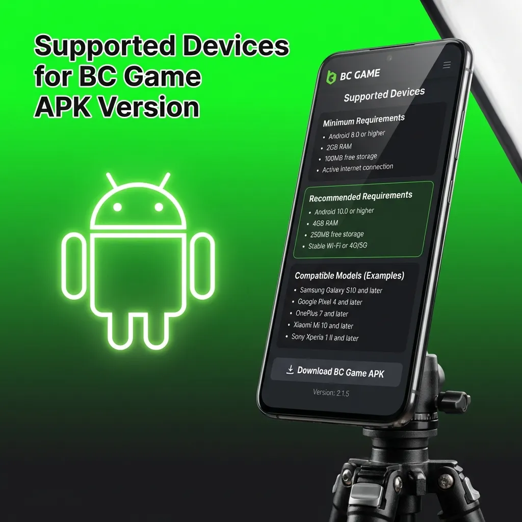 BC Game APK compatible Android devices including Samsung, Sony, Huawei, OnePlus, Oppo, Google, Xiaomi, and Poco models